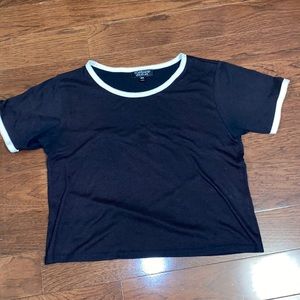 TOPSHOP NAVY BLUE AND WHITE TEE